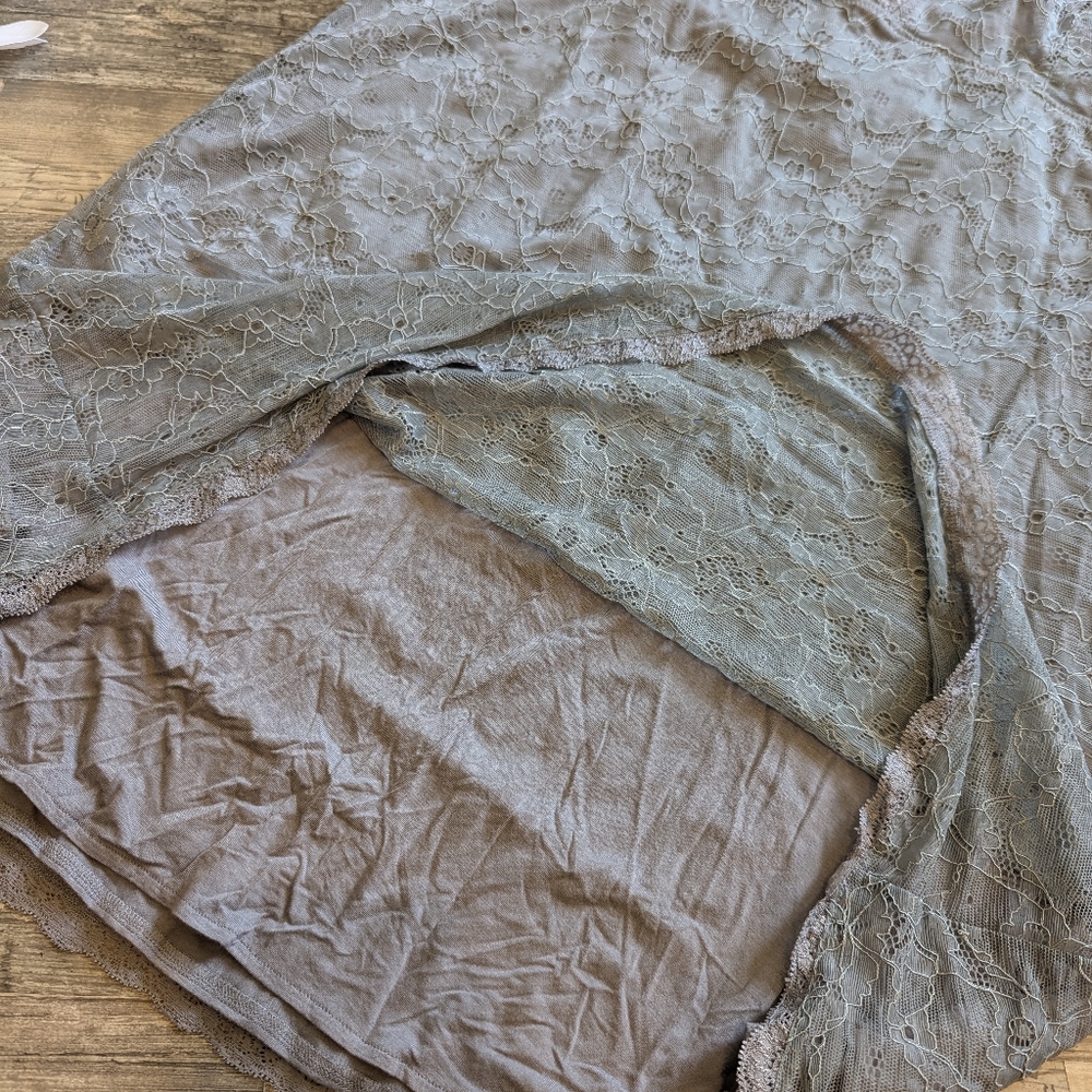 Soma dove gray lace overlay nightgown sleepwear size L NWT - Picture 8 of 8